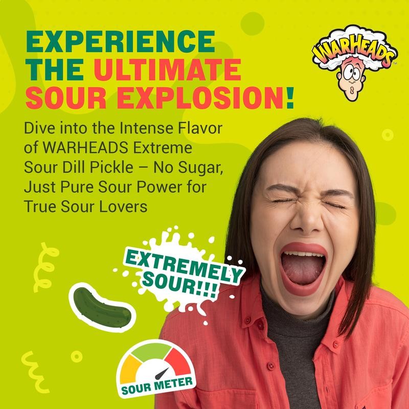 Van Holten's Warheads Extreme Sour Pickle Pack Of 3!!!
