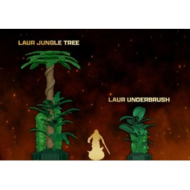 Renegade Game Studios Heroscape The Grove at Laur's Edge Terrain Pack | Build New Jungle environments Over which to Battle for Valhalla Contains : 3 Laur Jungle Trees 6 Laur Jungle Underbrush