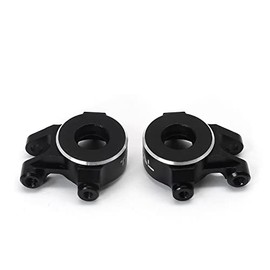 TREAL Aluminum 7075 Front Steering Knuckles Set (2P) L&R CNC Machined Upgrades Compatible with 1/18 TRX4M (Black)