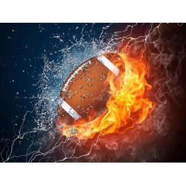 Apomelo 12X16 inches Diamond Art Kit Football Sport Diamond Art Painting Kit for Adults,Football Fire