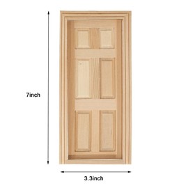 Dollhouse Doors, Wooden Miniature Dollhouse Furniture Door Frame for Dolls Houses Decoration-1: 12 Scale