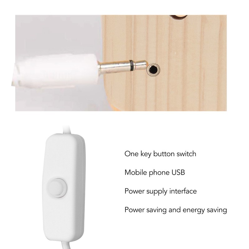 Wooden 3D LED Light Hollow Seahorse Pattern USB Power Supply