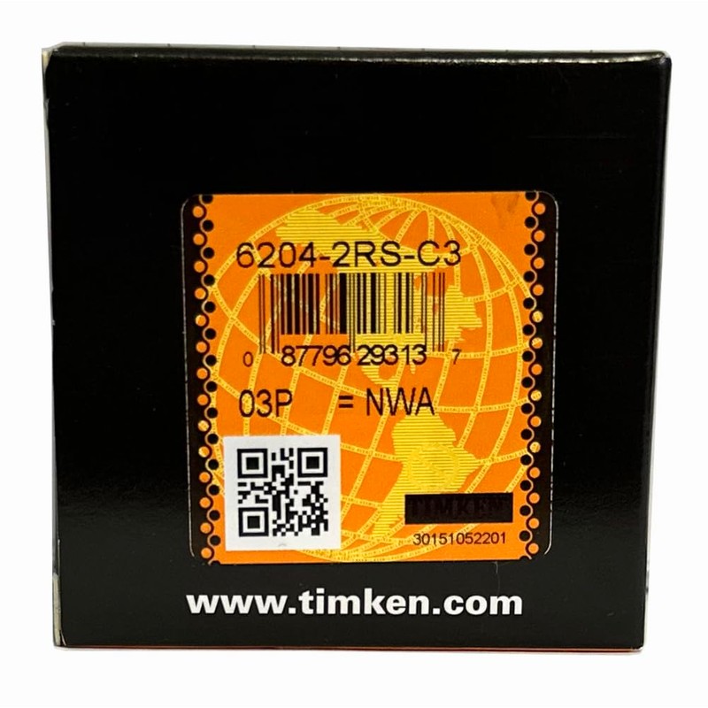 2PACK TIMKEN 6204-2RSC3 Double Rubber Seal Bearings 20x47x14mm,Pre-Lubricated and Stable