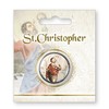 Cross My Heart Coloured St Saint Christopher Pocket Token Coin 3.25cm Carded Prayer on Reverse