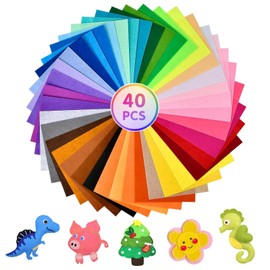 Craft Felt 1 mm 40 Colours Felt Fabric A4 20 x 30 cm Felt for Crafts Polyester Felt Fabric Felt Panels Children Non-Woven Fabric Felt Panels for DIY Projects Craft Sewing Projects Patchwork Decoration