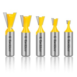 K Kwokker Dovetail Router Bit 1/2 Shank, Dovetail Jig, Router Bit Set, 1/4" 1/2" 3/8" 5/8" 3/4" Dia Wood Milling Cutter Tool for The Construction of Boxes Drawers Chests and Fine Casework Woodworking