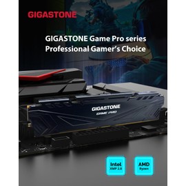 【DDR4 RAM】 GIGASTONE Game PRO 32GB Kit (4x8GB) DDR4 3600MHz PC4-28800 CL 18-22-22-42 Intel XMP 2.0 AMD Ryzen 1.35V UDIMM 288 Pin Unbuffered Non ECC High Performance Gaming Desktop Memory - Black