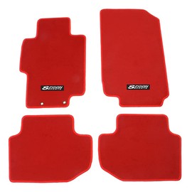 EVPROXP Floor Mats Compatible with 03-07 Accord 2door, Factory Fitment Carpet Front & Rear 4PCS Set, Red Nylon, with Spoon
