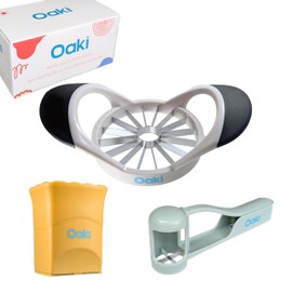 Oaki Bitty Bites Bundle | 3-in-1 Fruit Cutter Set | Apple, Grape, Strawberry Slicer & More | Safe Kitchen Gadgets for Toddlers & Kids