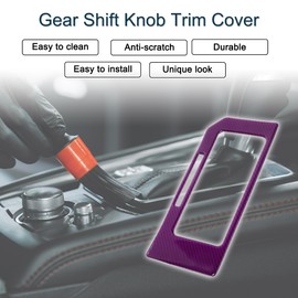 X AUTOHAUX ABS Gear Shift Knob Button Cover for Ford F150 2015-2020 Console Gear Panel Control Decal Trim Sticker Interior Accessories Carbon Fiber Purple