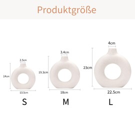 CEMABT Vases for Pampas Grass,Creative Vase Modern Home Decor,Handmade Vase White Ceramic Dried Flowers Craft Ornaments for Office Home Decoration