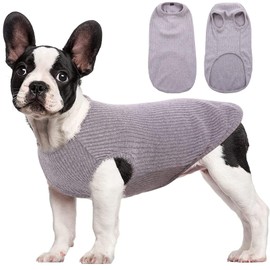Hjumarayan Dog Jumper Medium Dogs – Thin Dog Jumper Washable Dog Jumper, Striped Dog Shirt Elastic Dog Jumper Fleece for Corgi Dachshund (Grey M)