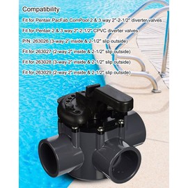 MQLPXI Pool Diverter Valve Assembly Compatible with Pentair Diverter Valve 270056, Fit for 2 and 3 Way 2inch to 2-1/2inch Valves 263026 263027 263028 263029 3PCS