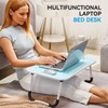 BUYIFY Folding Lap Desk, 23 Inch Portable Wood Blue Laptop