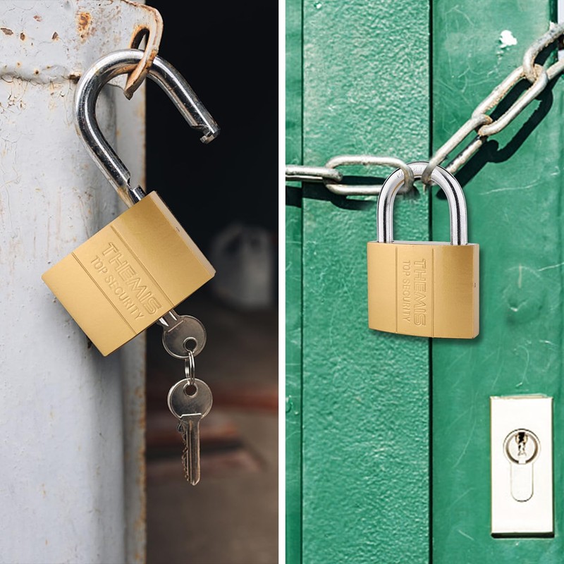2 Piece Security Padlock with 6 Keys Anti-Theft Shear Proof