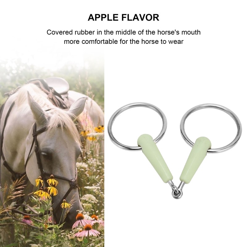 Horse Snaffle Bit Rubber Wrapped Stainless Steel Loose Ring Horse