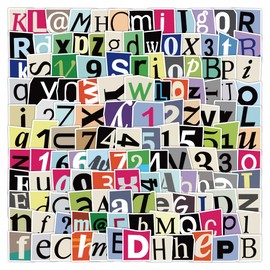 200pcs Alphabet Numbers Sticker Set - Waterproof Vinyl Stickers Removable Repeatable - DIY Crafts/Notebook/Storage Sorting Stickers (A-Z, 0-9 Full Set)