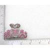 Faship Gorgeous Pink Rhinestone Crystal Floral Hair Claw Clips