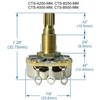 CTS Metric A500K Audio Split Shaft Pot Import Coarse Spline