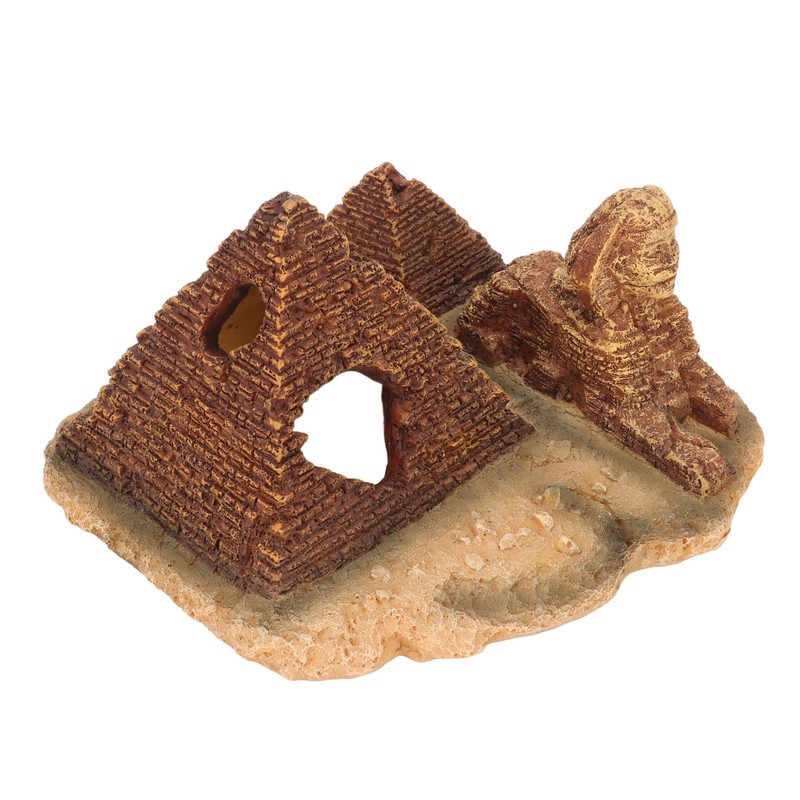 Aquarium Pyramid Decor Realistic Safe Resin Fish Tank Pyramid Hiding