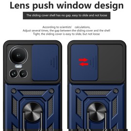 KUSINHOKA Case for Oppo Reno 10/Reno 10 Pro 5G, 360 Degree Ring Stand, Camera Protection, Ultra Thin Soft TPU Bumper, Shockproof Hard PC Back, Scratch-Resistant Armour, Anti-Scratch Protective Mobile