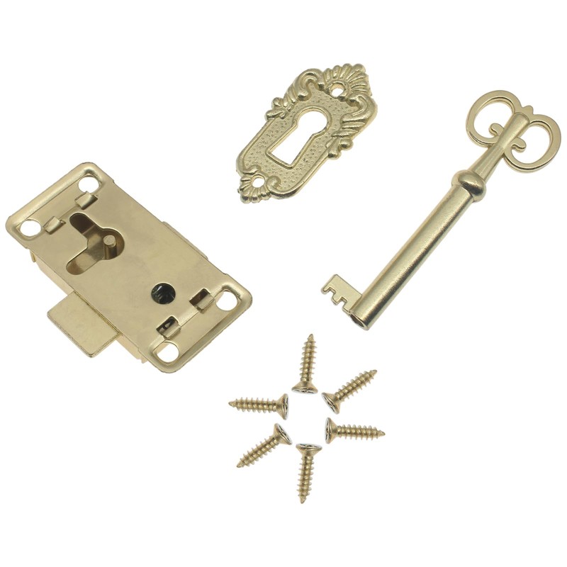 LBTODH Gold Vintage Cabinet Lock Antique Lock Spring Antique Lock