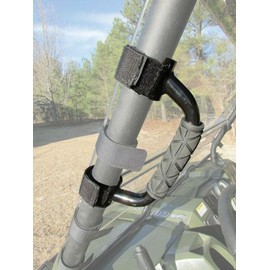 Steel Grab Handle with Grip for Utility Vehicles (UTV) and Side-by-Sides (SxS) - Black - Fits Any 1.75"-2" Bar