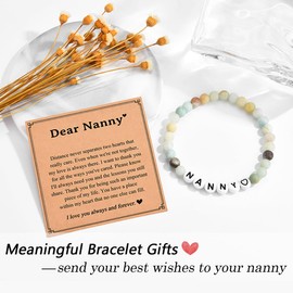 Shuxin Nanny Gifts from Grandchildren, Birthday Christmas Mothers Day Gifts for Nanny Grandma Nan Nana, Best Nanny Bracelet Xmas Presents for Women