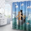 DOMOKU Cat Shower Curtain Funny Pet Kitten Couple Cosplay in