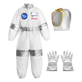 ReliBeauty Astronaut Costume Children's Jumpsuit Onesie White with Hat Carnival 100