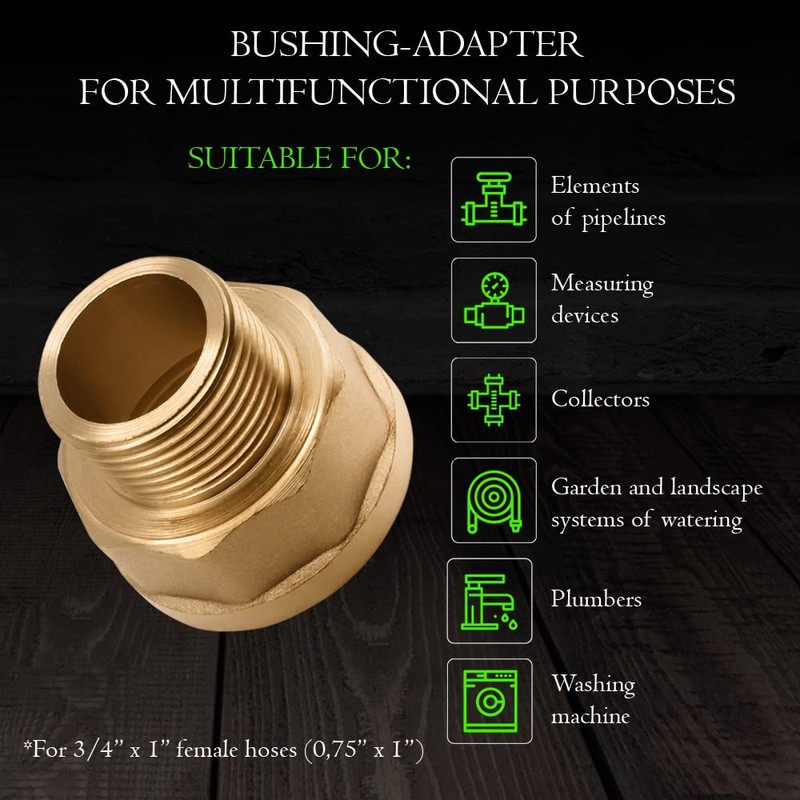 Adapter Nipple 3/4" Male x 1 “ Female Pipe Fitting