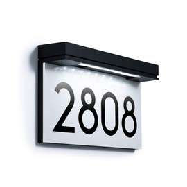 Address Plaques for House Solar Powered, House Number for Outside, LED Address Sign Outdoor Waterproof 6000K Daylight White