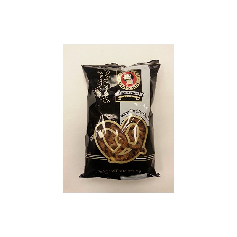 American Gourmet Pretzels, White Cheddar Cheese flavor 8 Oz (Pack