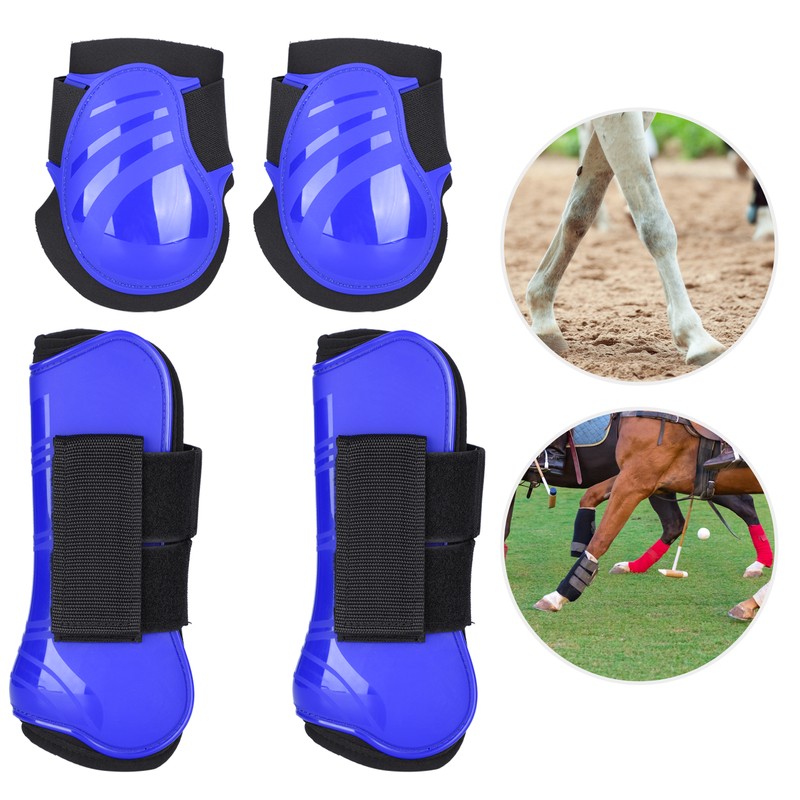 1Set Horse Legguard Leg Protector Leggings PU Thickened Shell Elastic