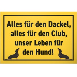 DankeDir! Alles für den Dachshund - 30 x 20 cm Sign - Gift Party Decoration Party Decoration Gift Idea Colleagues Friends - Saying Sign Birthday Gift Door Sign Wall Decoration Funny Saying