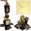 Black Gold Pop Up 16th Birthday Card for Women Man