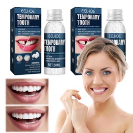 Scettar 2 Pcs Tooth Filling Repair Kit, Temporary Filling Kit for Missing and Broken Teeth, Moldable False Teeth DIY Tooth Repair Granules, 2 Bottles of 30ml Tooth Repair Granules