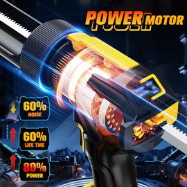 Zekkip Electric Caulking Gun, Cordless Caulking Gun with 2x 2000mAh Batteries, 13Pcs Silicone Caulking Tools, 6 Adjustable Speeds, LED Light, Battery Powered Caulking Gun for Filling, Sealing