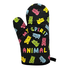 Funny Gummy Bear Oven Mitt – My Spirit Animal Candy Print – Colorful Kitchen Glove for Cooking and Baking – Novelty Food Oven Mitt for Sweet Lovers and Bakers