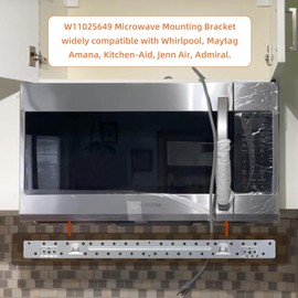 W11025649 Microwave Mounting Bracket Kit Compatible with Whirlpool Microwave Wall Mount Plate with Hardware Screws Bolts Kit Replace 4545957,AP6245752,PS12074431,W10440498,W10245177