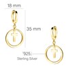 SOFIA MILANI - Women's Earrings 925 Silver Cross Circle Hoop