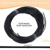 CALFOVERA 10M x 1MM Cowhide Black Genuine Leather Cord for