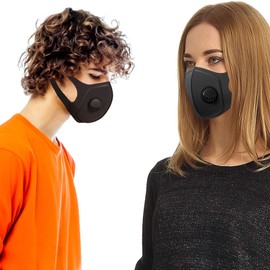 Tanness 6 Pack, Anti Dust Breathing Valve Face Mask, Skin Friendly Unisex Mouth Cover, Reusable & Washable face Covering Running, Cycling, Outdoor Activities (Black)