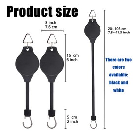 Plant Pulley Hangers Retractable Plant Hooks,3Pcs Plant Hook Pulley Retractable Plant Pulley,Adjustable Hanging Flower Basket Hook Plant Pulley,Plant Hanging Basket Pulley Hanging Basket Pulley,Black