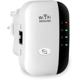 Sukiiter WiFi Extender, WiFi Booster, WiFi Repeater, Covers Up to 3000 Sq.ft and 45 Devices, Internet Booster - with Ethernet Port, Quick Setup, Home Wireless Signal Booster - Bai8