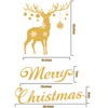 Vicor Christmas Window Decorations,4 Sheets Reusable Xmas Window Stickers,Gold Christmas
