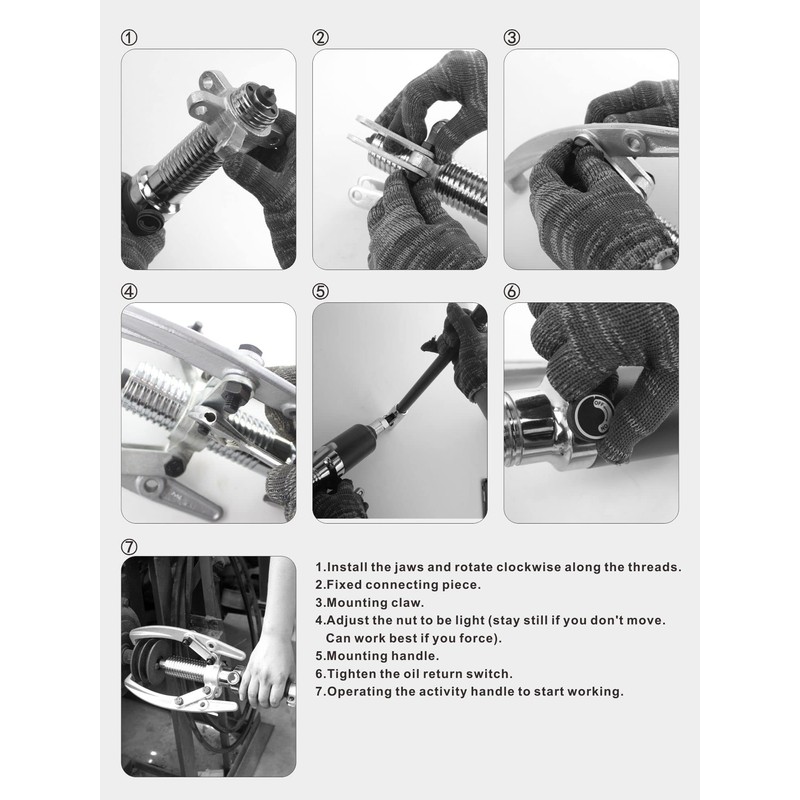 AMZCNC Hydraulic Gear Puller 5 Ton Max. Capacity Hydraulic Puller