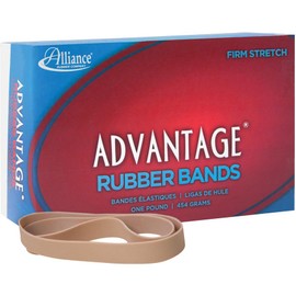 Alliance Rubber 27055 Advantage Rubber Bands Size #105, 1 lb Box Contains Approx. 60 Bands (5" x 5/8", Natural Crepe) Beige