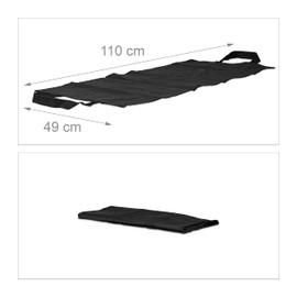 Relaxdays Open Firewood Bag, Polyester, Portable Log Holder Basket, Foldable Tote, Durable, Black, W x D: app. 49 x 110 cm