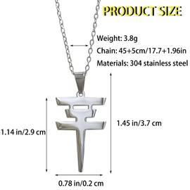 BTREEFLO Tokio Hotel Necklace Silver Tokyo Hotel Merch Stainless Steel